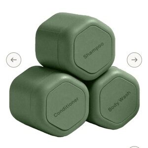 Cadence travel capsules - shower set, 3 pieces, Eucalyptus color